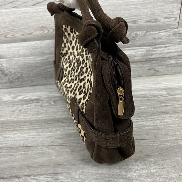 NWT LA GIOE DI TOSCANA Limited Edition Brown Calf Hair Suede Leather Handbag - Picture 4 of 12